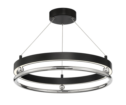 Grande Illusion LED Semi Flush Mount Polished Nickel And Coal
