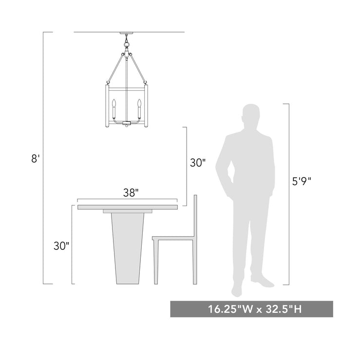 Golden - 0886-4P BC - Four Light Pendant - Orville - Burnished Chestnut