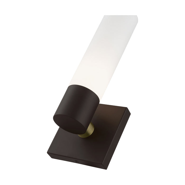 Livex Lighting - 10101-07 - One Light Wall Sconce - Aero - Bronze w/ Antique Brass
