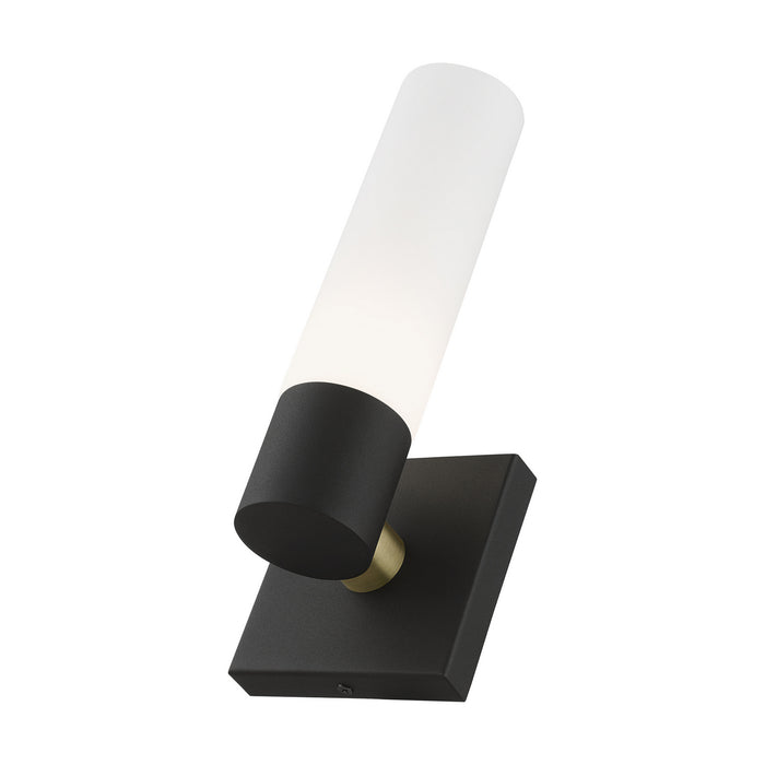 Livex Lighting - 10101-14 - One Light Wall Sconce - Aero - Textured Black w/ Antique Brass
