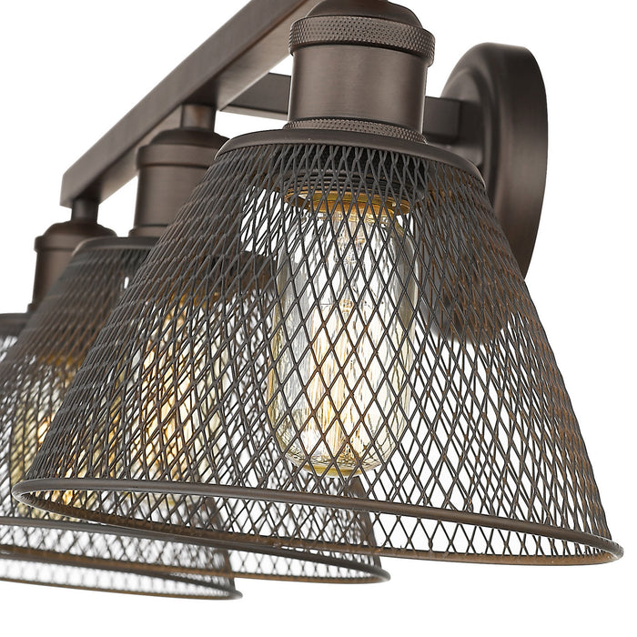 Golden - 0304-BA3 RBZ - Three Light Vanity Light - Carver - Rubbed Bronze