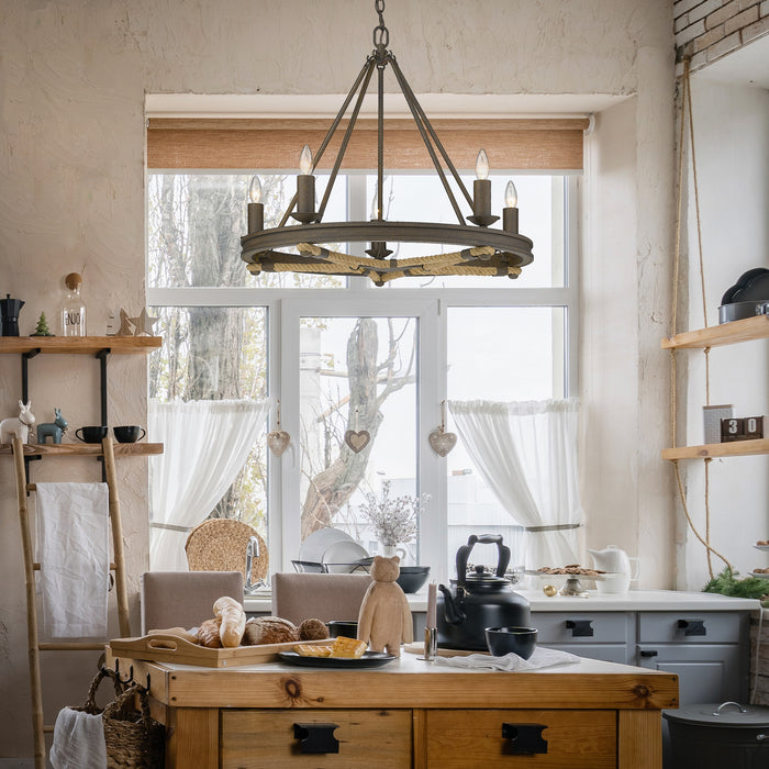 Golden - 1053-5 DR - Five Light Chandelier - Stokes - Dark Rust