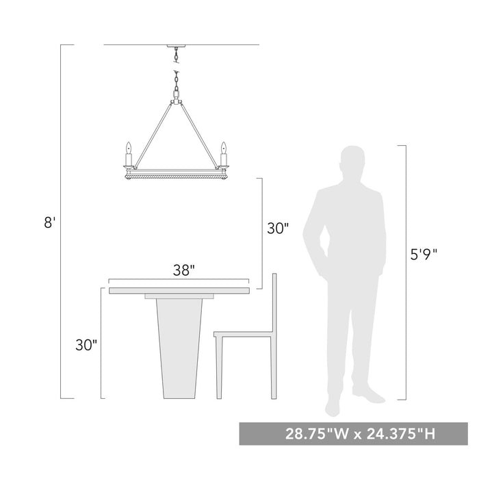 Golden - 1053-5 DR - Five Light Chandelier - Stokes - Dark Rust