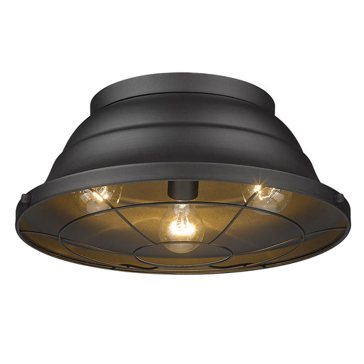Bartlett Three Light Outdoor Flush Mount Natural Black