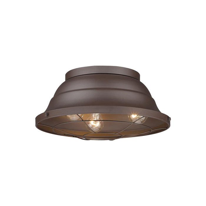 Golden - 7316-OFM TBZ - Three Light Outdoor Flush Mount - Bartlett - Textured Bronze