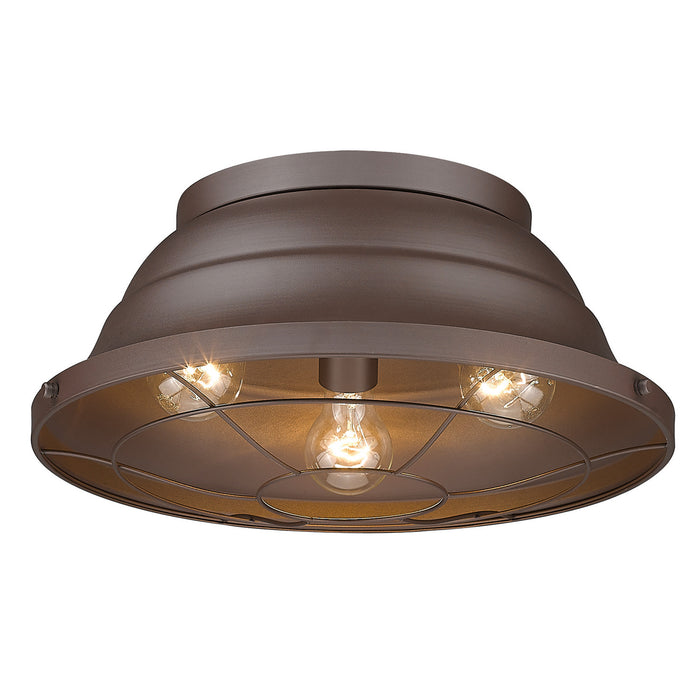 Golden - 7316-OFM TBZ - Three Light Outdoor Flush Mount - Bartlett - Textured Bronze