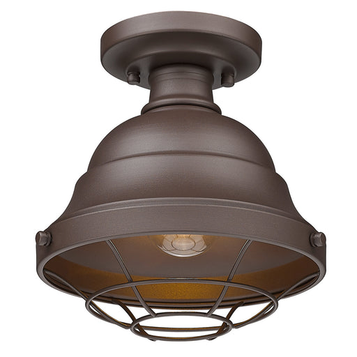 Bartlett One Light Outdoor Semi-Flush Mount Textured Bronze