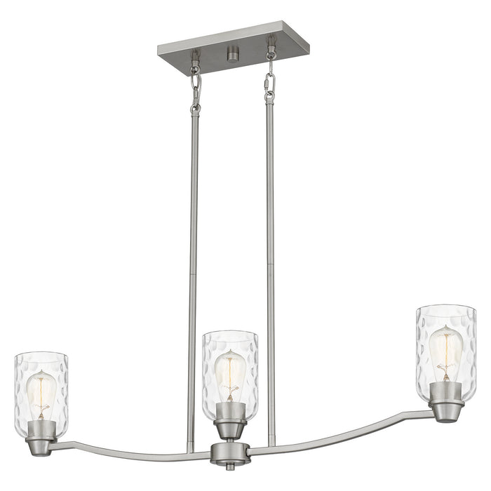 Quoizel - ACA335BN - Three Light Linear Chandelier - Acacia - Brushed Nickel