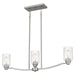 Quoizel - ACA335BN - Three Light Linear Chandelier - Acacia - Brushed Nickel