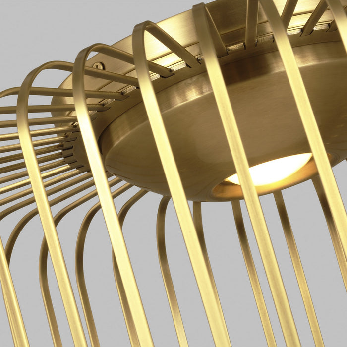 Kai LED Flush Mount Plated Brass