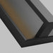 Close up image of an exterior modern rectangle pull handle light in a black finish.