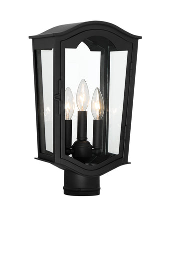 Houghton Hall Three Light Outdoor Post Mount Sand Coal