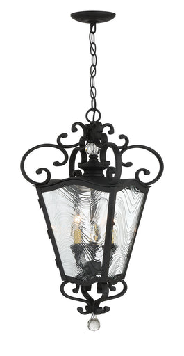 Brixton Ivey Three Light Outdoor Chain Hung Coal And Soft Brass