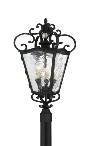 Brixton Ivey Three Light Outdoor Post Mount Coal And Soft Brass