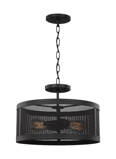 Gereon Two Light Semi-Flush Convertible Pendant Black