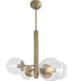 Varaluz - 612700 - Four Light Chandelier - Mid-Century - Antique Brass
