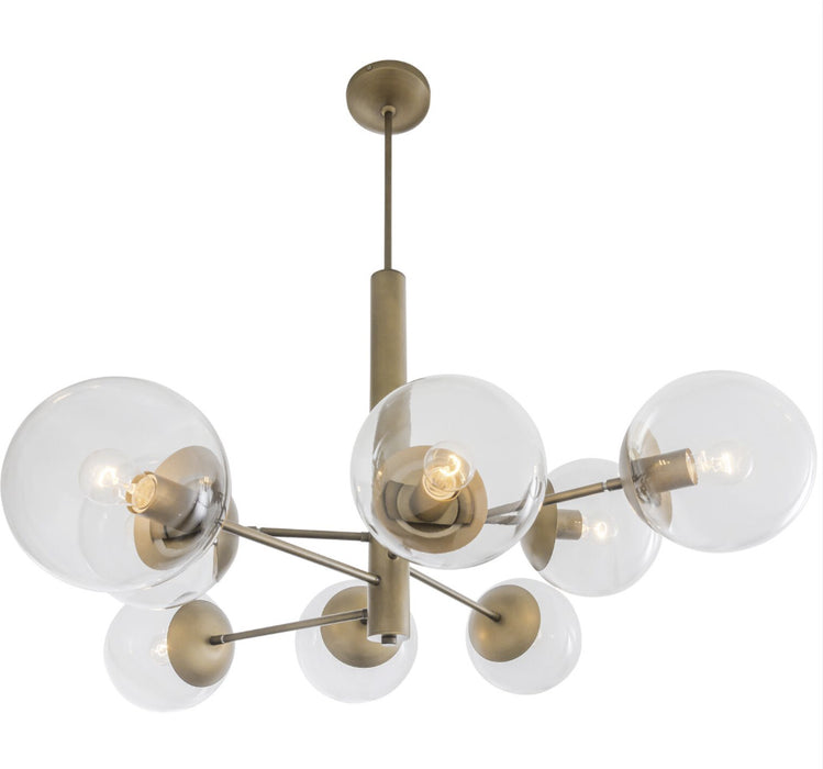 Varaluz - 612730 - Eight Light Chandelier - Mid-Century - Antique Brass