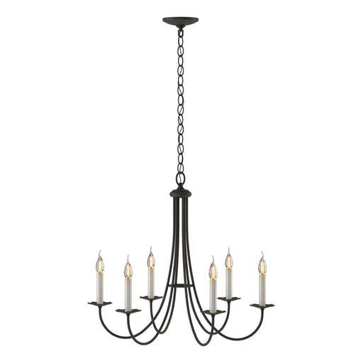 Simple Lines Six Light Chandelier Natural Iron
