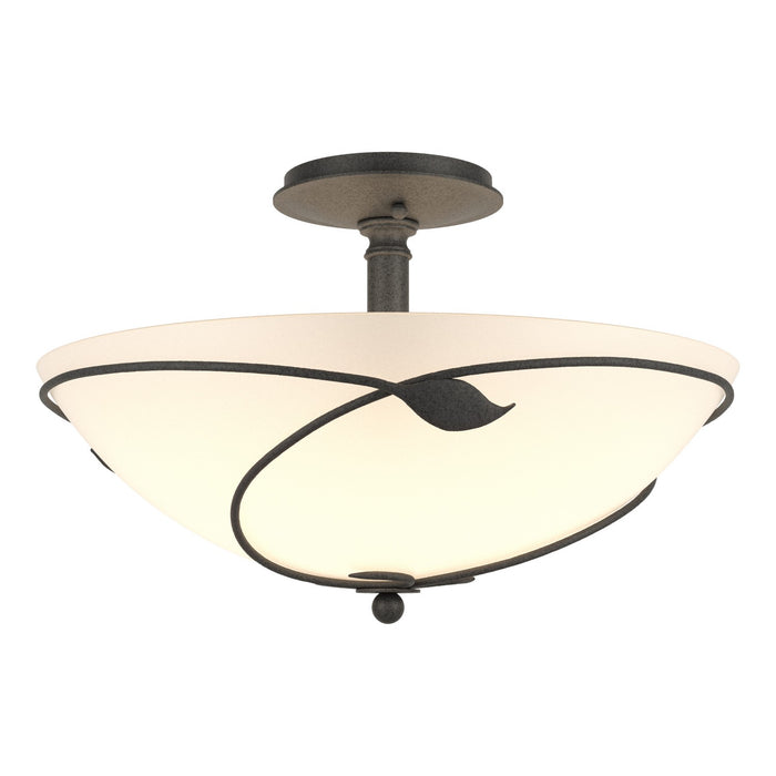 Hubbardton Forge - 126732-SKT-20-GG0052 - Three Light Semi-Flush Mount - Leaf - Natural Iron