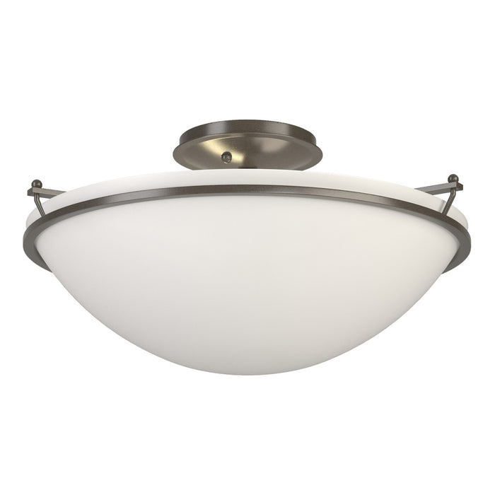 Hubbardton Forge - 124304-SKT-07-GG0053 - Three Light Semi-Flush Mount - Simple Lines - Dark Smoke