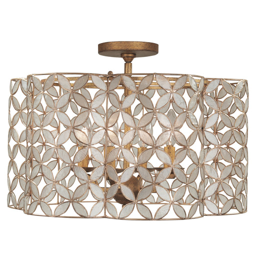 Maurelle Four Light Semi Flush Mount Oxidized Gold Leaf