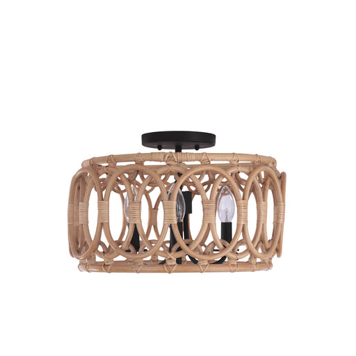 Tablas Three Light Semi Flush Mount Matte Black