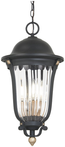 Peale Street Four Light Outdoor Chain Hung Sand Coal And Vermeil Gold