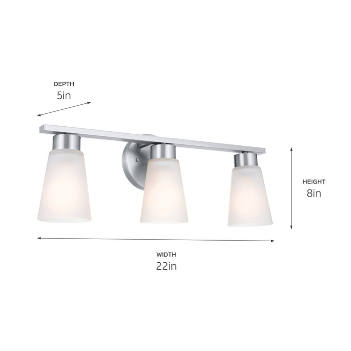 Kichler - 55121NI - Three Light Bath - Stamos - Brushed Nickel