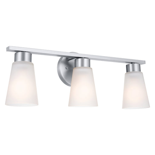 Stamos Three Light Bath Brushed Nickel