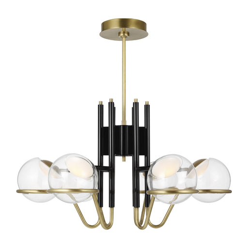 Visual Comfort Modern - 700CRBY6BNB-LED927-277 - LED Chandelier - Crosby - Glossy Black/Natural Brass
