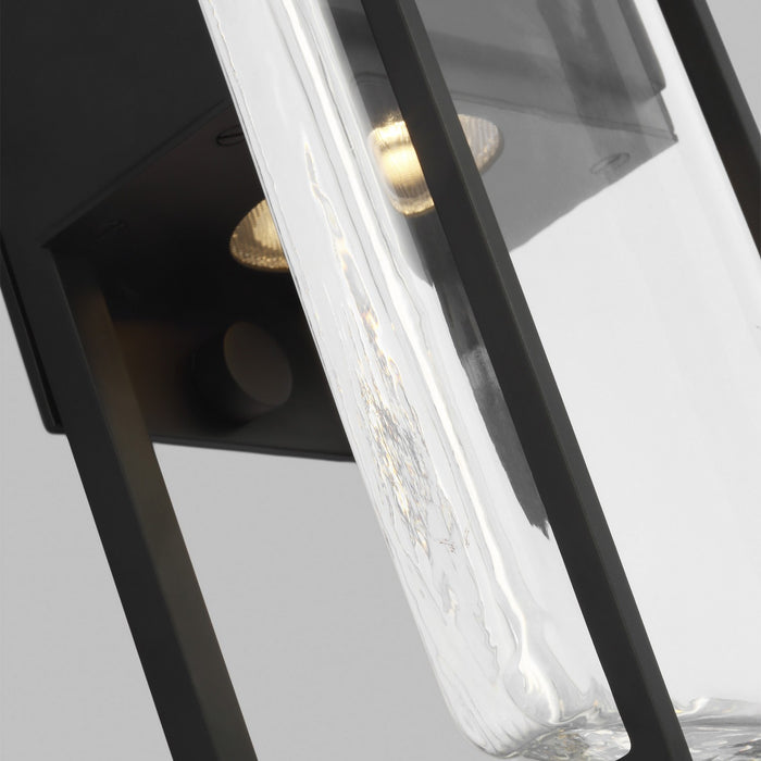 Black outdoor light with clear glass