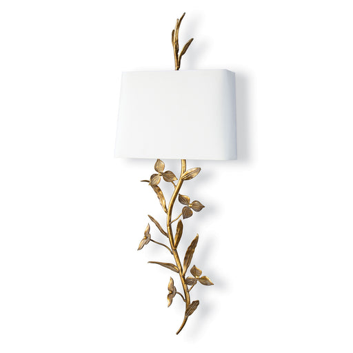 Trillium Two Light Wall Sconce Antique Gold Leaf