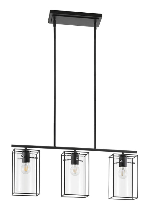 Eglo USA - 205297A - Three Light Pendant - Loncino 1 - Structured Black