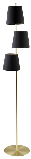 Almeida Three Light Floor Lamp Brushed Brass