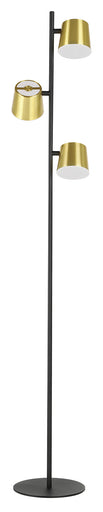 Altamira LED Floor Lamp Structured Black & Brass