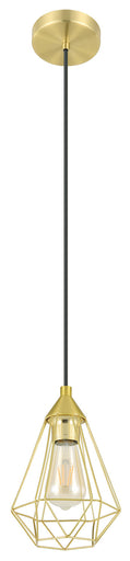 Tarbes One Light Pendant Brushed Brass