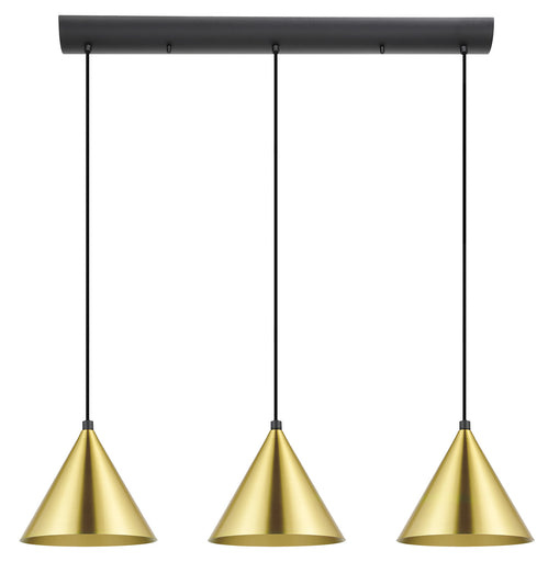 Narices Three Light Pendant Structured Black