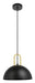 Eglo USA - 99693A - One Light Pendant - Calmanera - Structured Black w/ Brushed Brass Accents