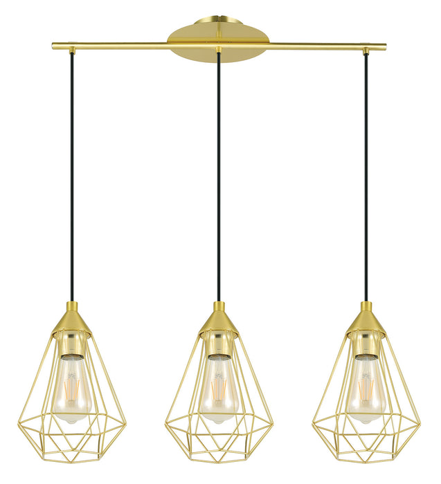 Eglo USA - 43682A - Three Light Linear Pendant - Tarbes - Brushed Brass