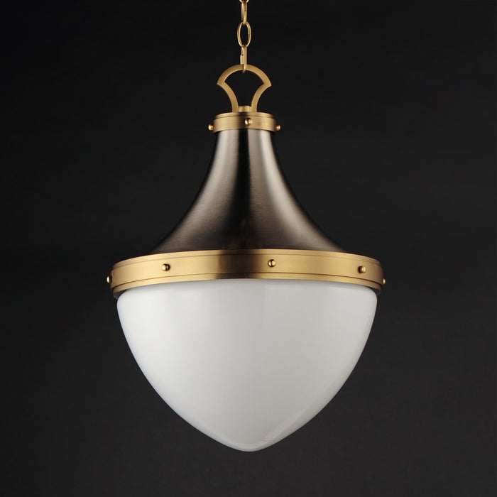 Maxim - 10386WTSNSBR - One Light Pendant - Conrad - Satin Nickel / Satin Brass