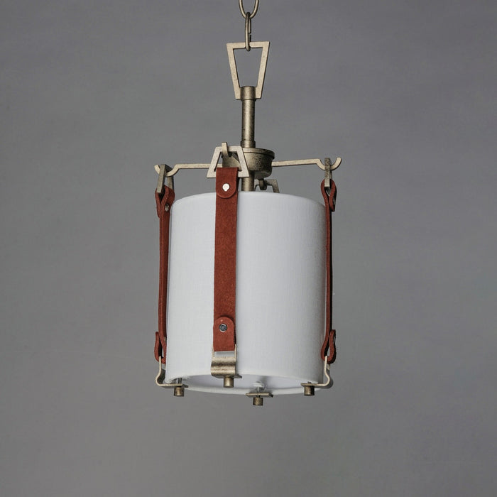 Maxim - 16132FTWZBSD - One Light Pendant - Sausalito - Weathered Zinc / Brown Suede