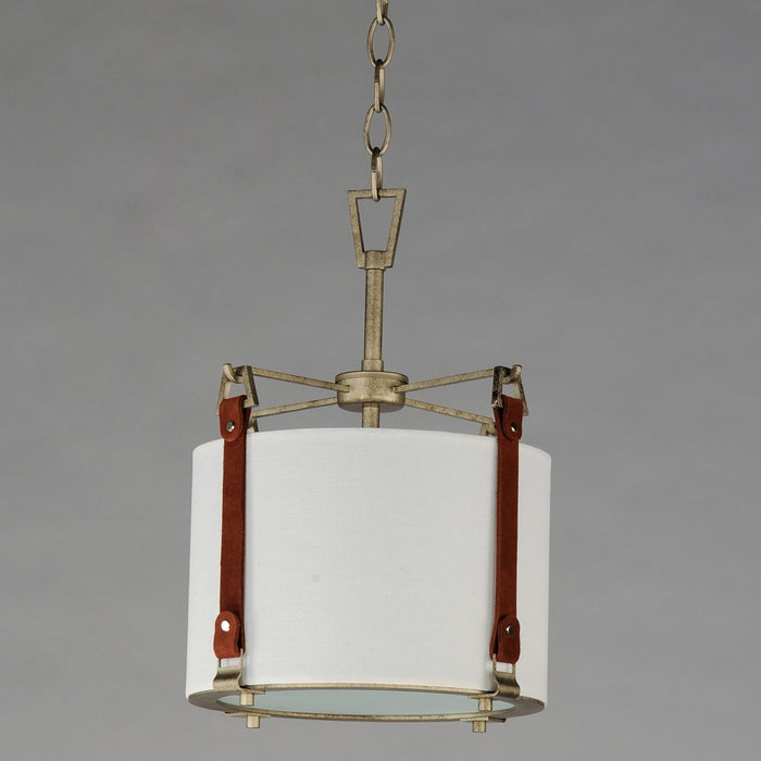 Maxim - 16133FTWZBSD - One Light Pendant - Sausalito - Weathered Zinc / Brown Suede