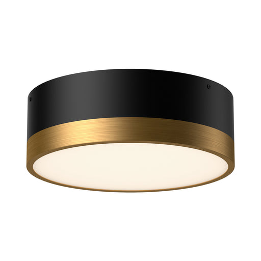 Brisbane Two Light Flush Mount Aged Gold/Matte Black