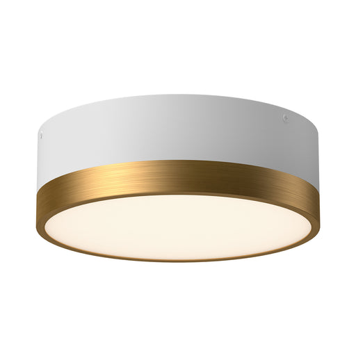Brisbane Two Light Flush Mount Aged Gold/White