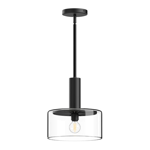 Royale One Light Pendant Clear Glass/Matte Black