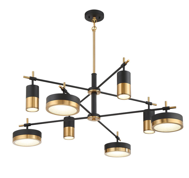 Savoy House - 1-1637-8-143 - LED Chandelier - Ashor - Matte Black with Warm Brass