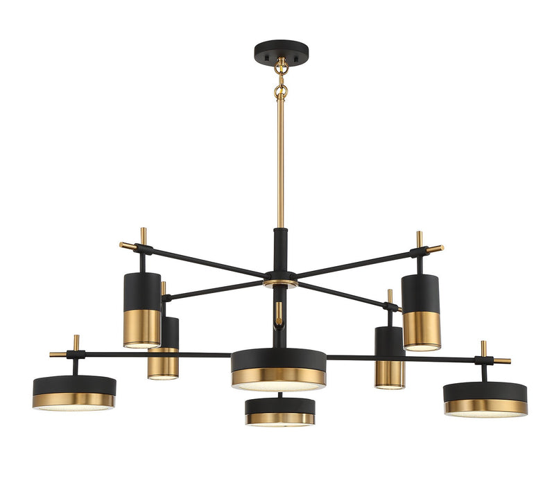 Savoy House - 1-1637-8-143 - LED Chandelier - Ashor - Matte Black with Warm Brass