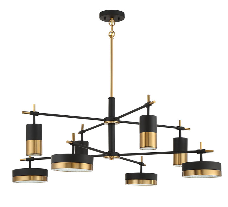 Savoy House - 1-1637-8-143 - LED Chandelier - Ashor - Matte Black with Warm Brass