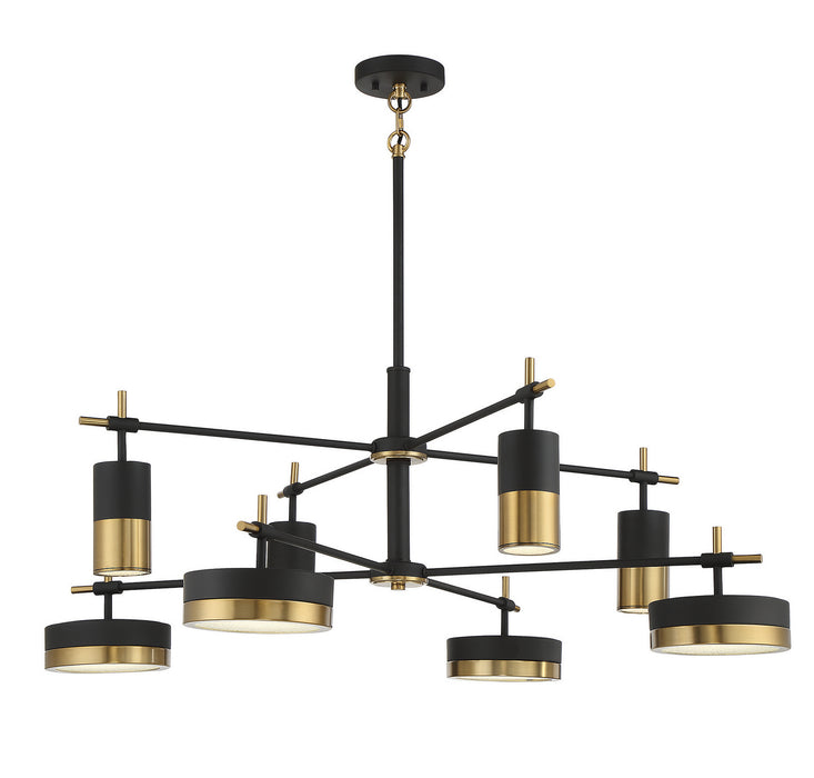 Savoy House - 1-1637-8-143 - LED Chandelier - Ashor - Matte Black with Warm Brass
