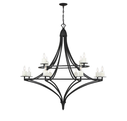 Director 12 Light Chandelier Matte Black